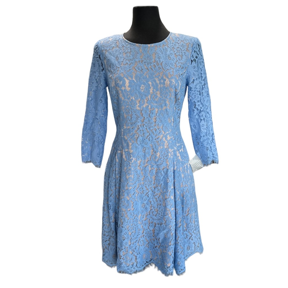 ELIZA J Lace Overlay Periwinkle Dress Women’s Size 6 New With Tags